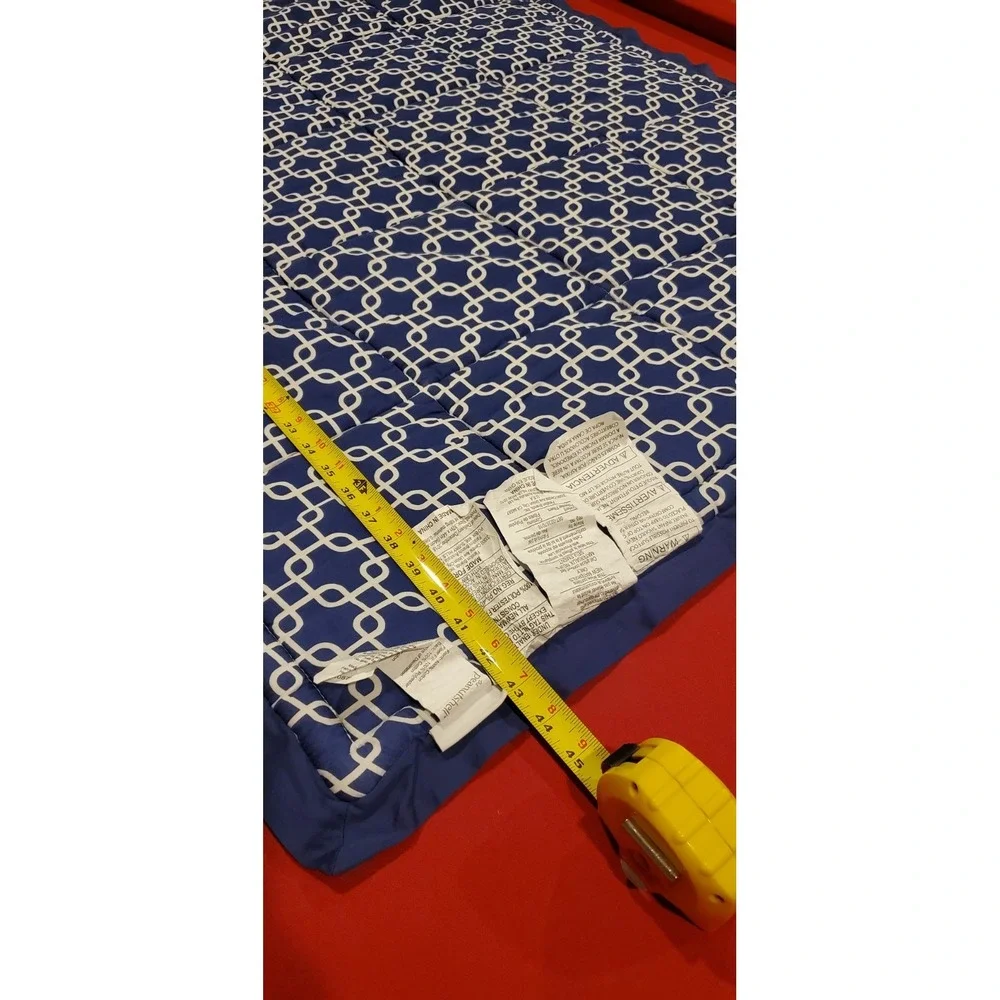 Baby Peanutshell Crib Quilt Patchwork Blue‎ & White Clean